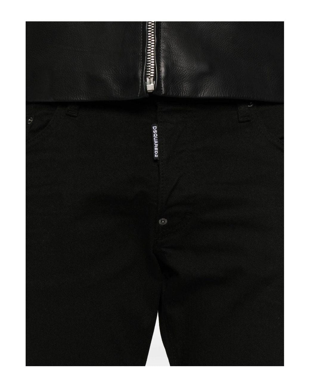 DSquared² Solid Black Skater Jeans for men