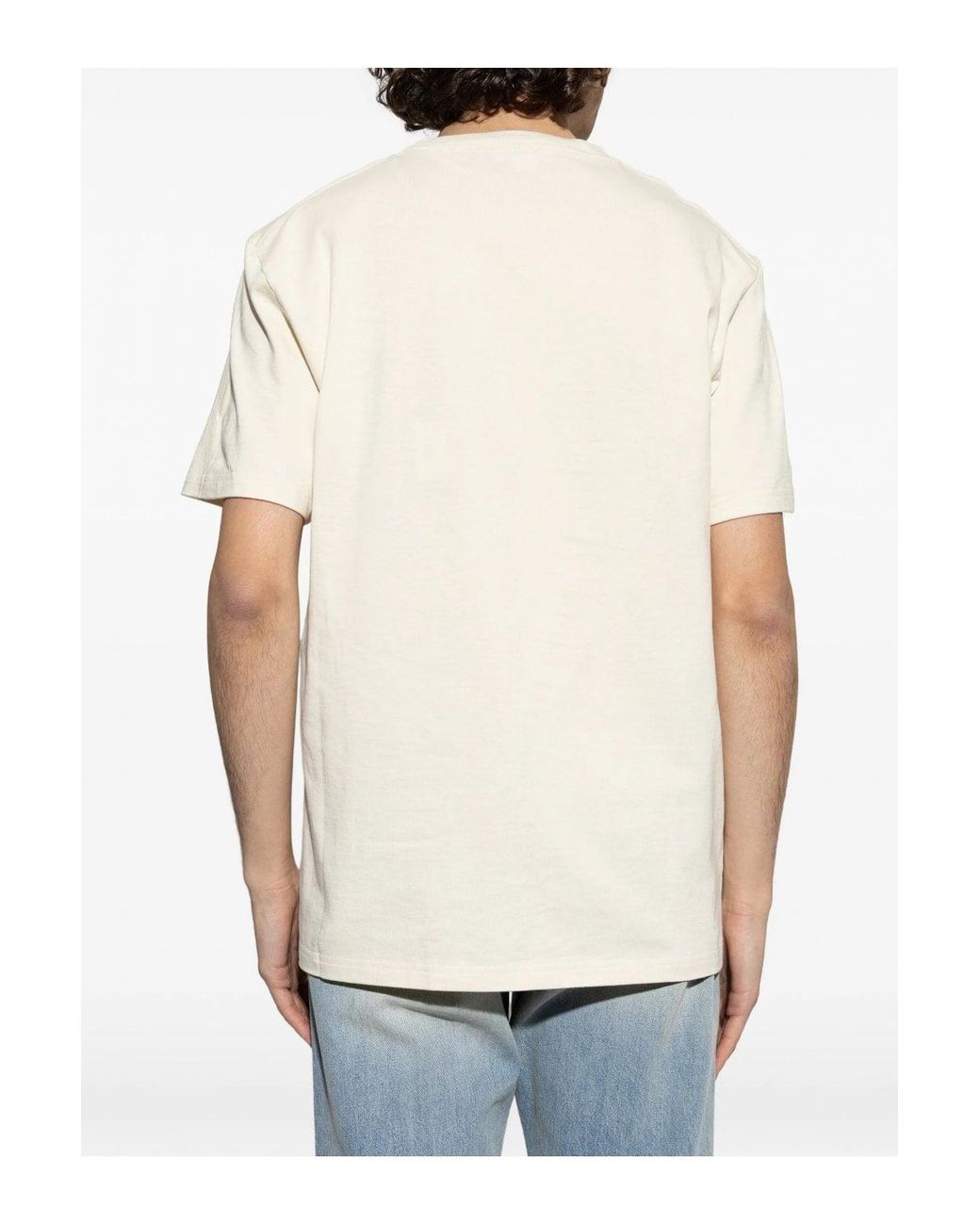 McQueen White Flock Print Logo T Shirt for men