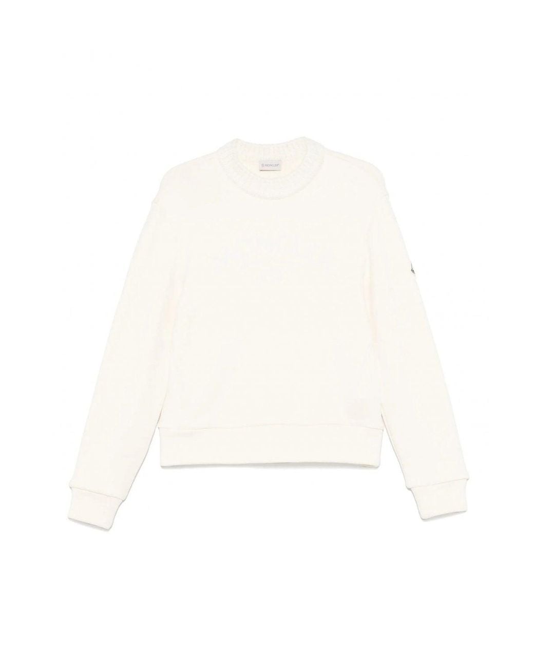Moncler White Archive Logo Sweatshirt