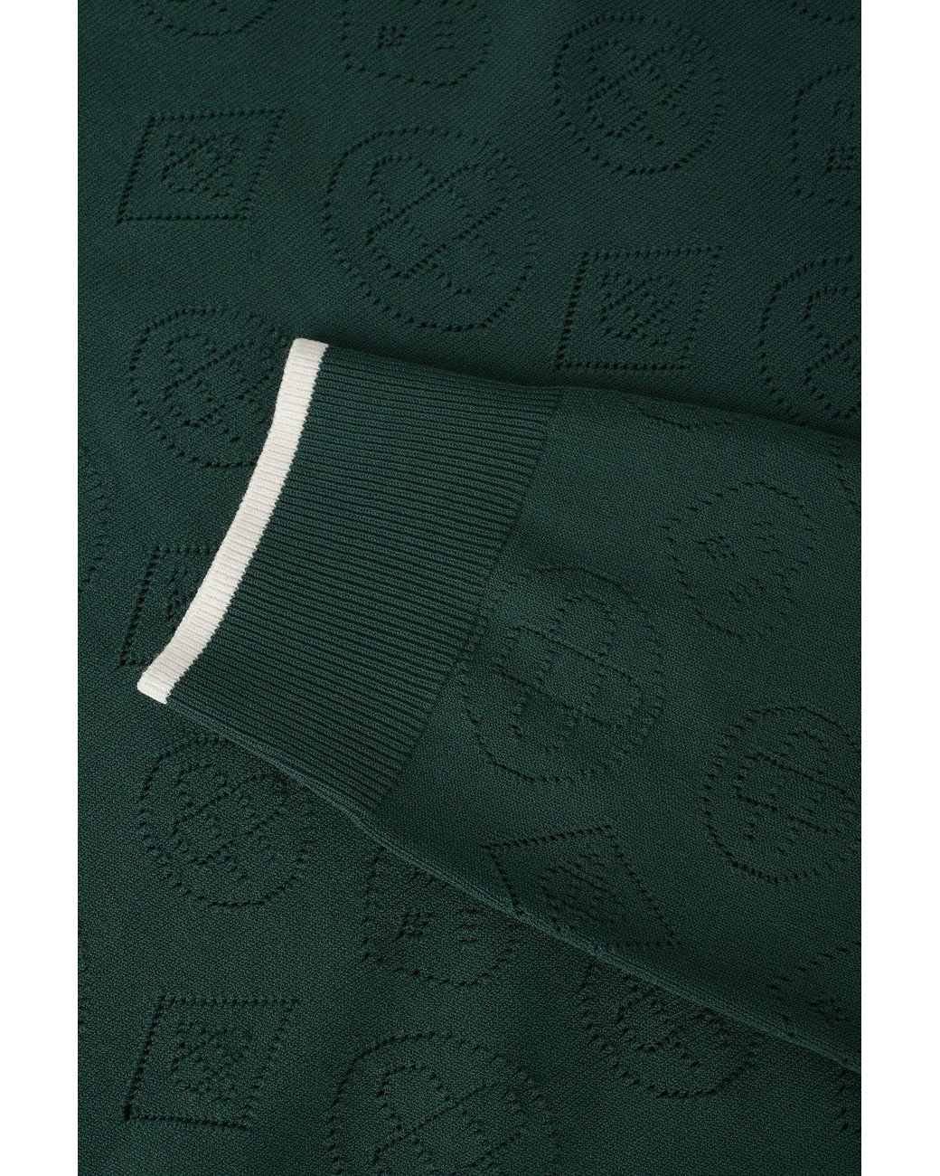 Casablanca Green Pointelle Ls Polo Shirt for men