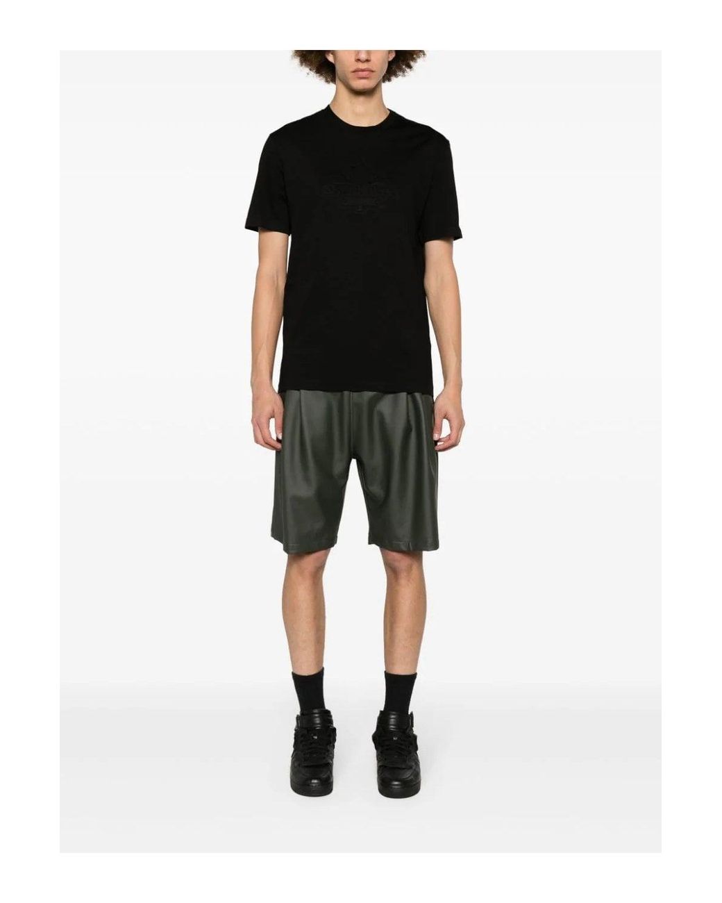 DSquared² Black Tonal Maple Leaf T Shirt for men
