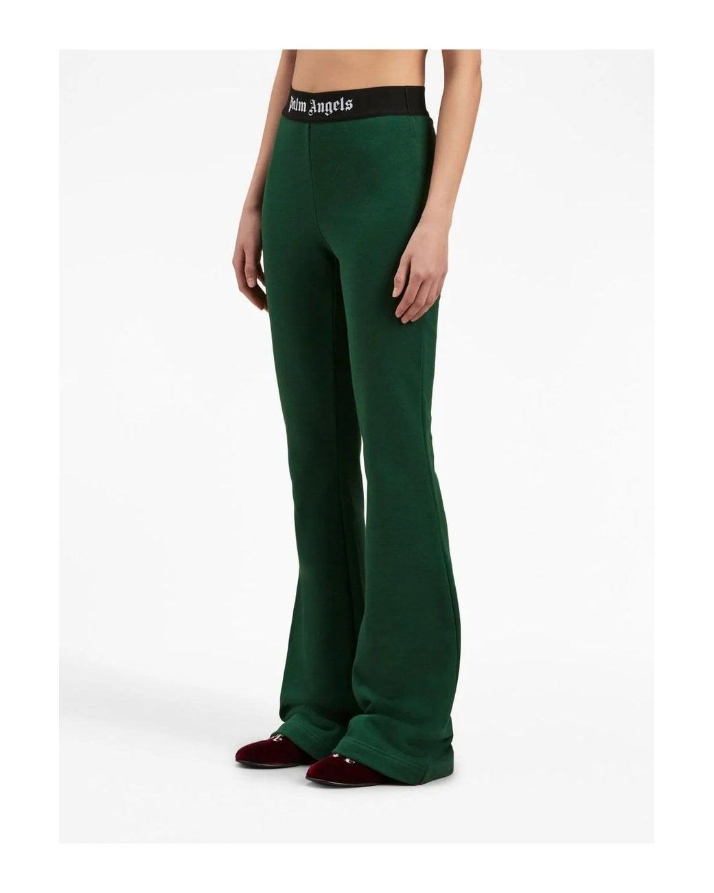 Palm Angels Green Logo Flare JOGGERS for men