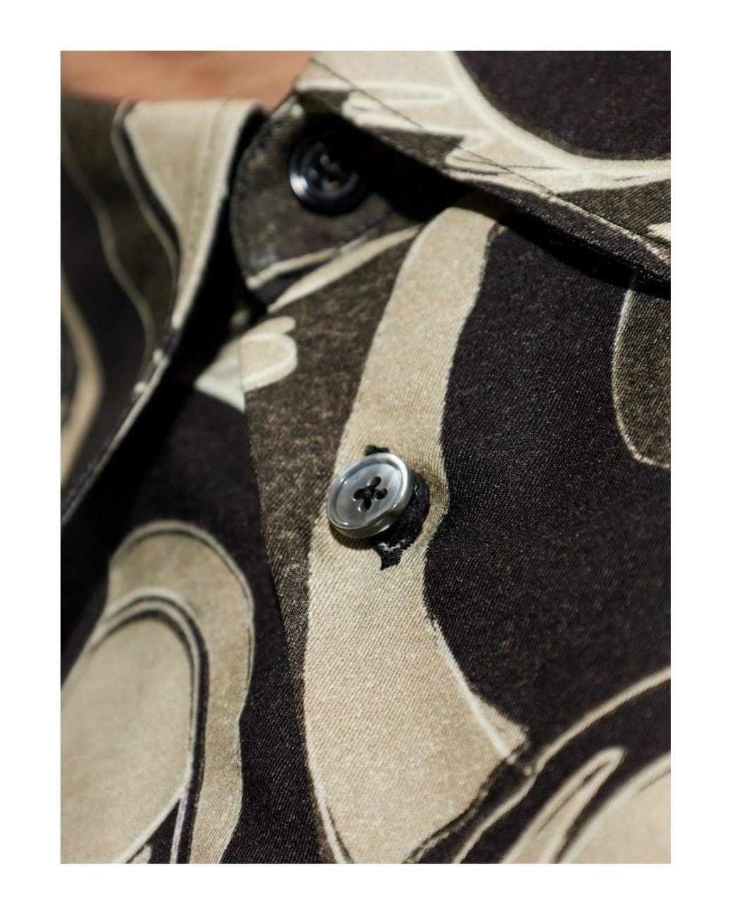 Paul Smith Black Swan Print Tailored Shirt for men
