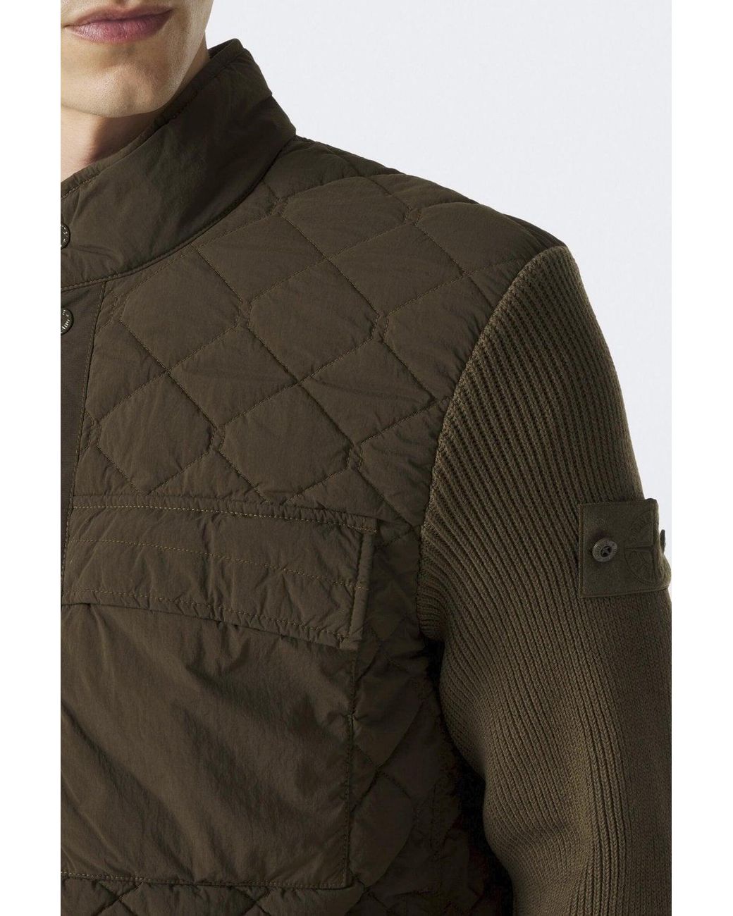 Stone Island Green Quilted 4100016 Jacket for men