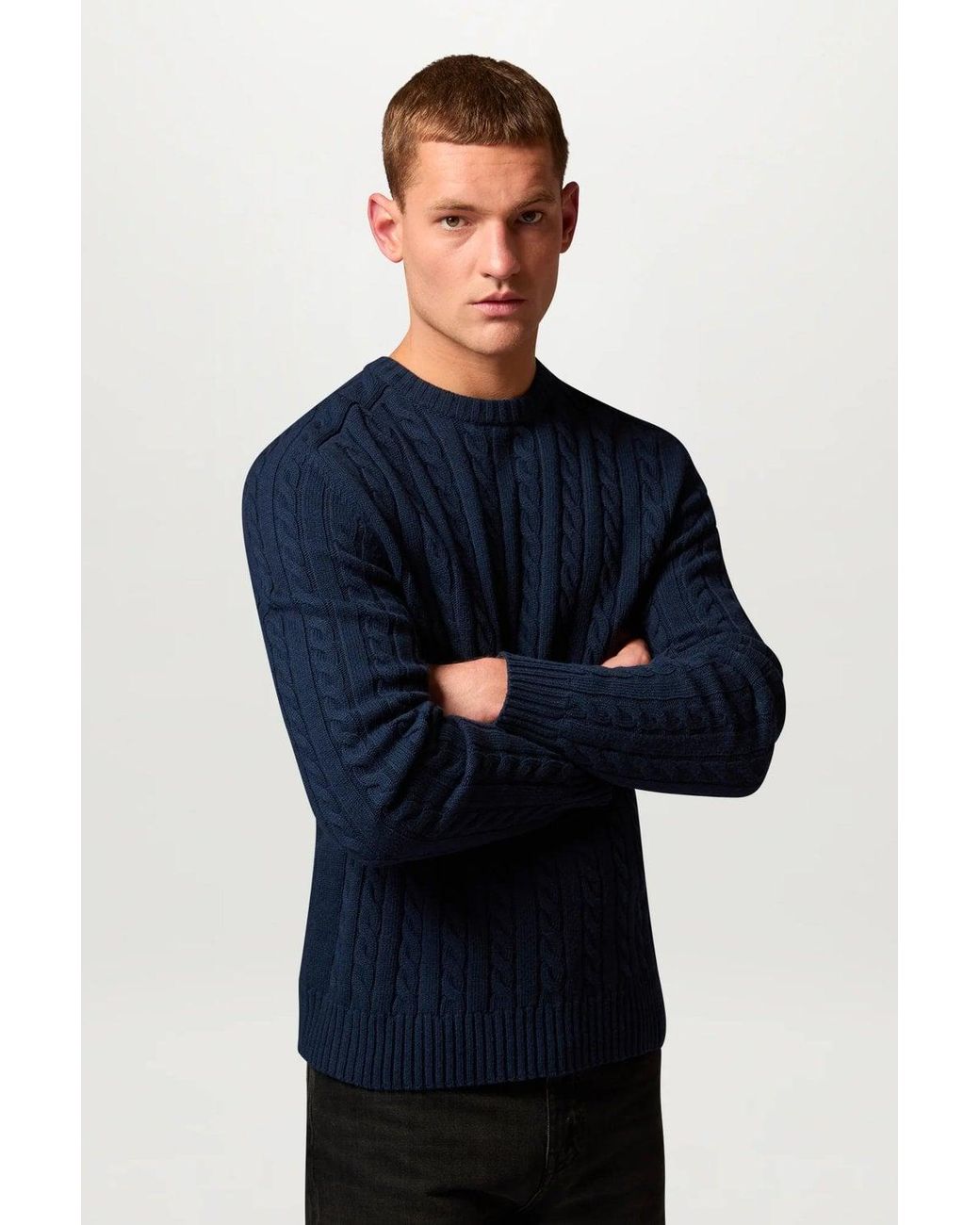 Belstaff Blue Westport Crewneck Sweater for men