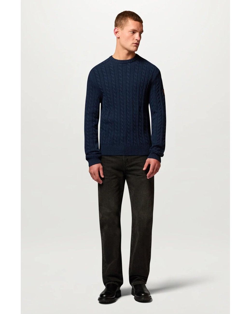 Belstaff Blue Westport Crewneck Sweater for men