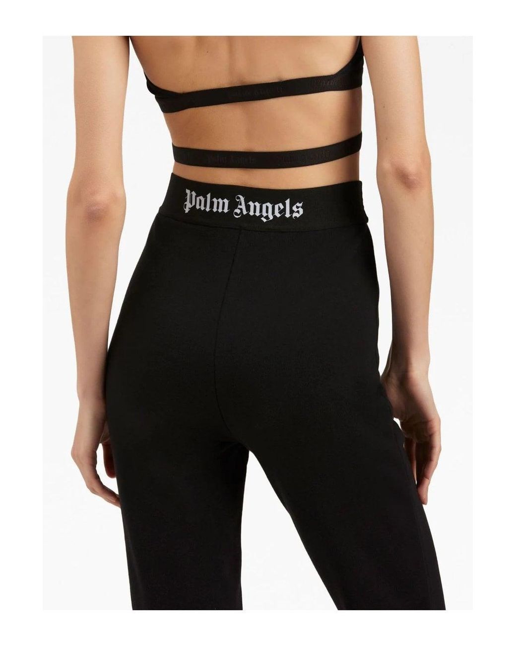 Palm Angels Black Logo Flare JOGGERS for men