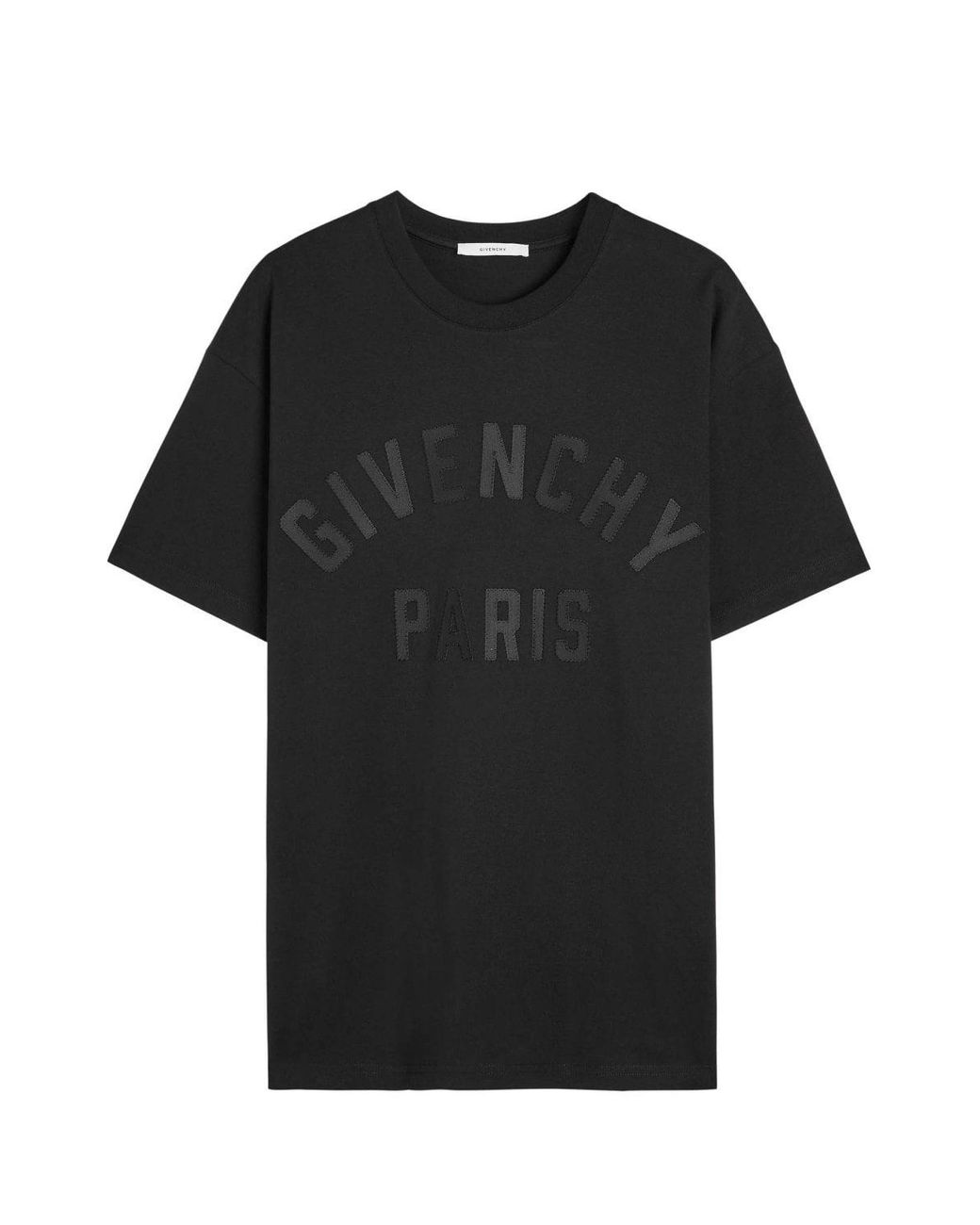 Givenchy Black Regular Fit Embroidered Logo T Shirt for men
