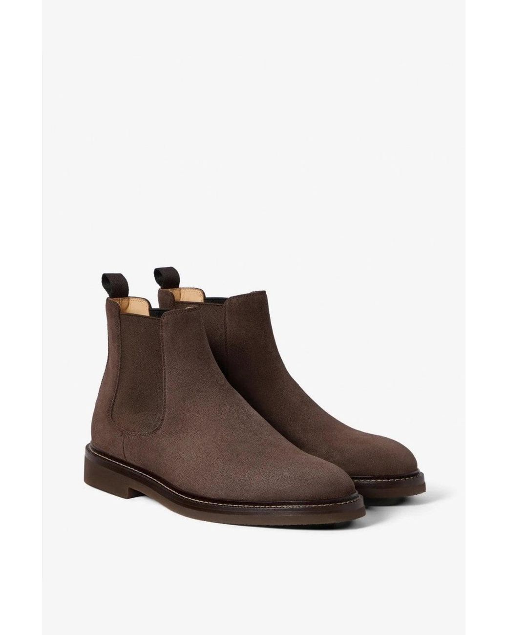 Brunello Cucinelli Brown Suede Ankle Boots for men