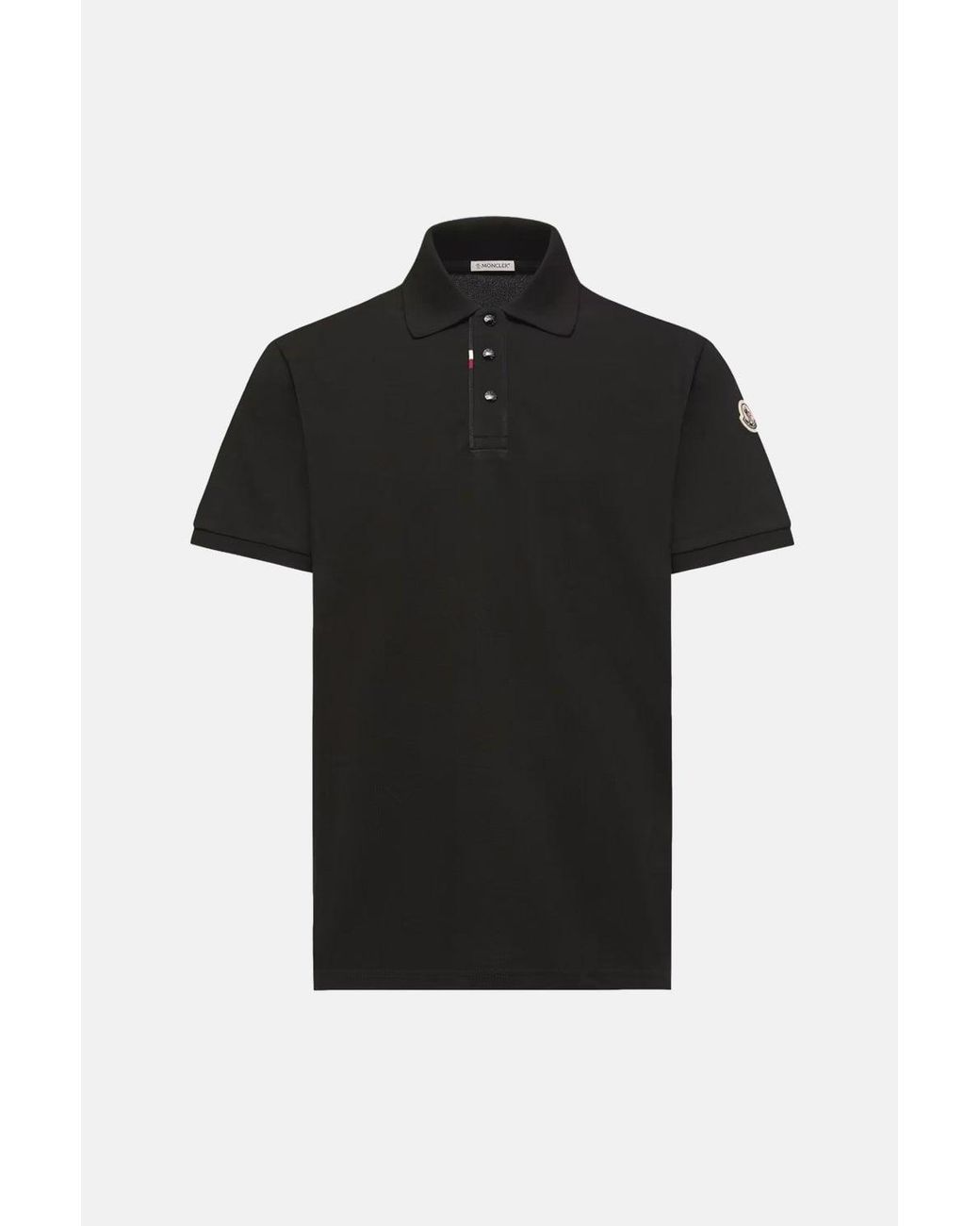 Moncler Black Cotton Polo Shirt for men