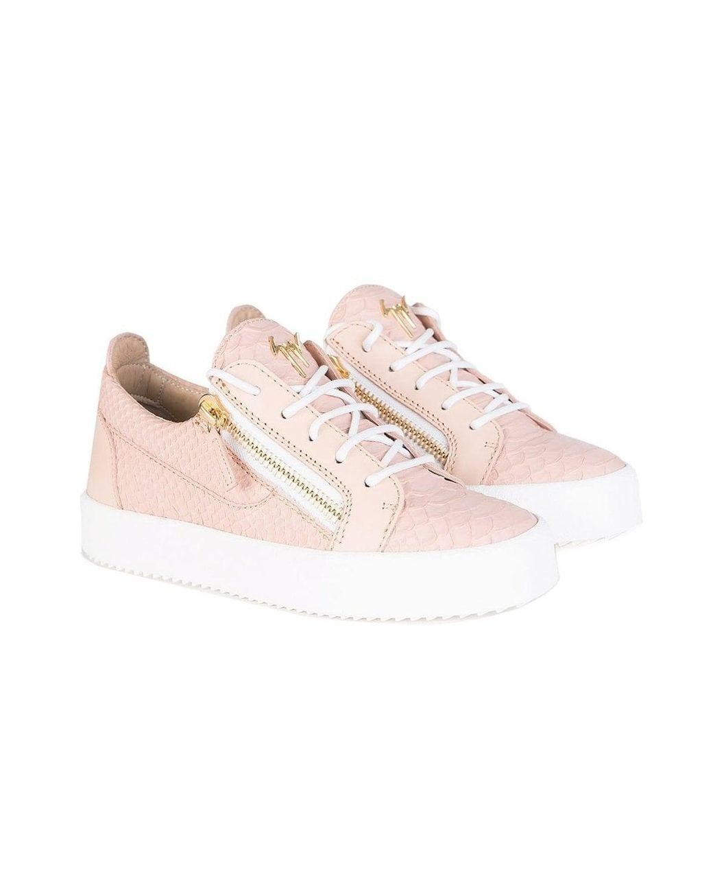 Giuseppe Zanotti Guiseppe Zanotti Mock Croc Pink Sneakers