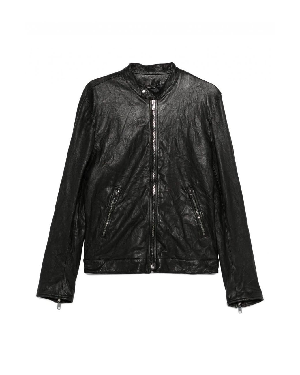 Dolce & Gabbana Black Biker Leather Jacket for men