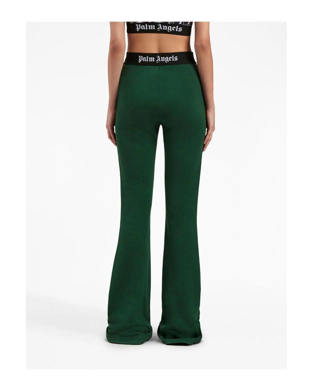 Palm Angels Green Logo Flare JOGGERS for men
