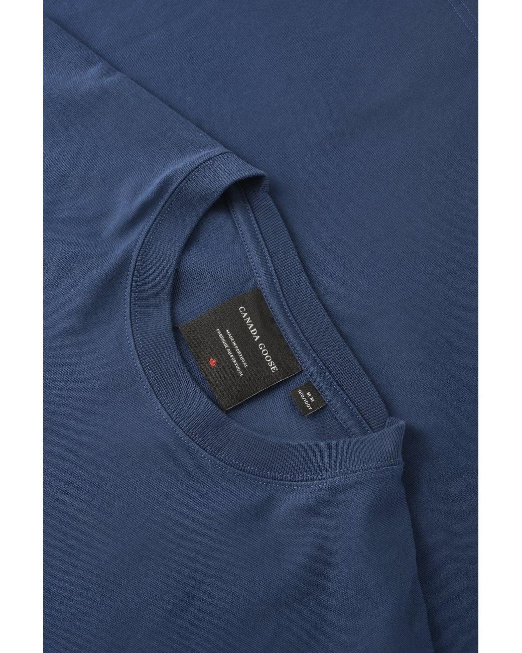 Canada Goose Blue Vantage T Shirt Embroidery Logo for men