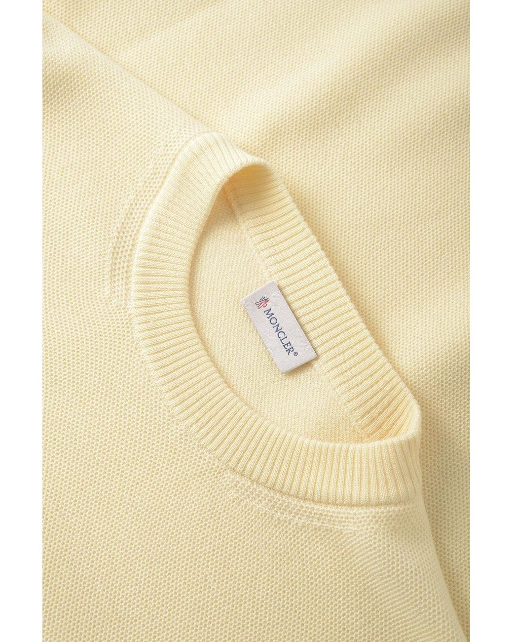 Moncler Natural Tonal Logo Sweater for men