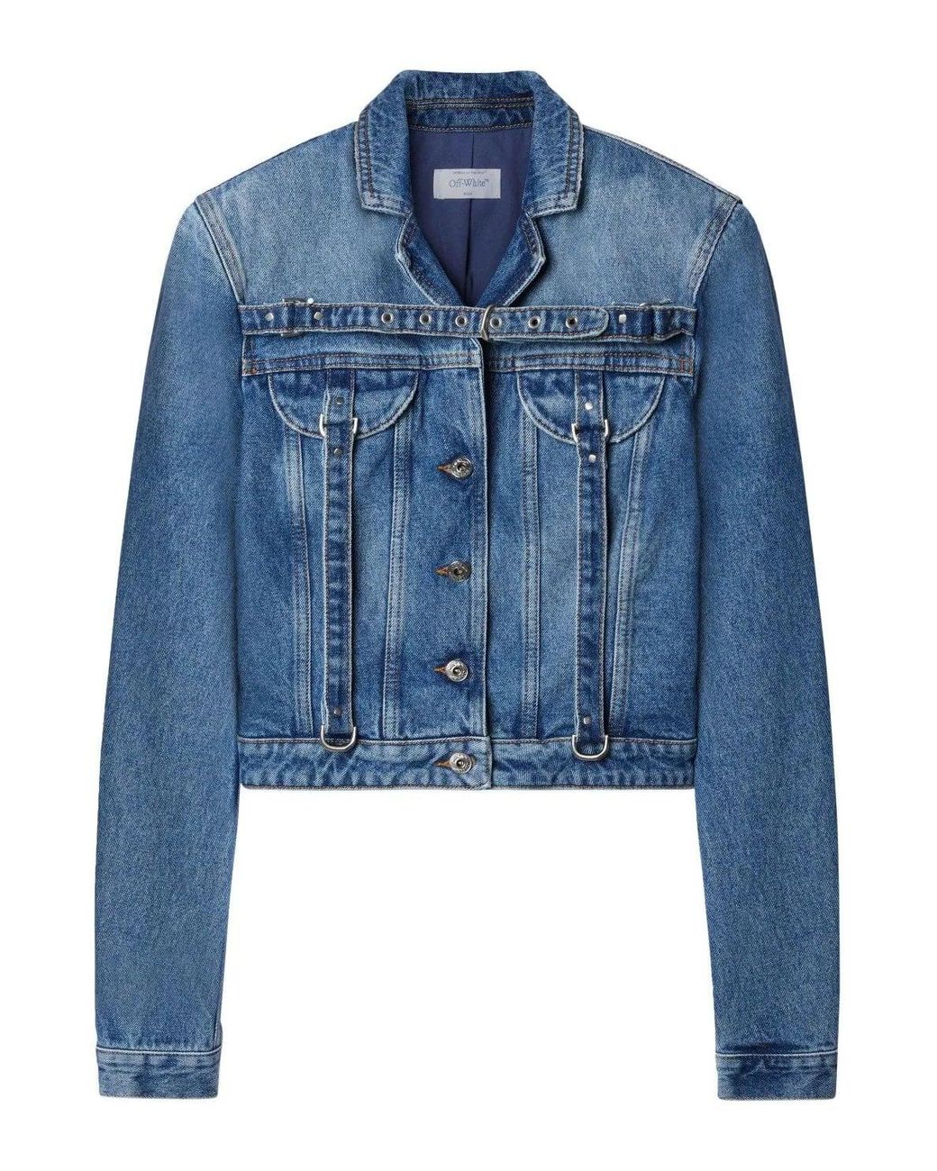 Off-White c/o Virgil Abloh Womens Cargo Crop Jacket Blue