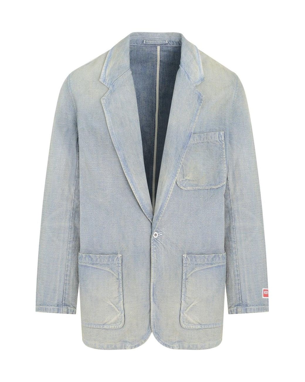 KENZO Blue Denim Blazer Jacket for men