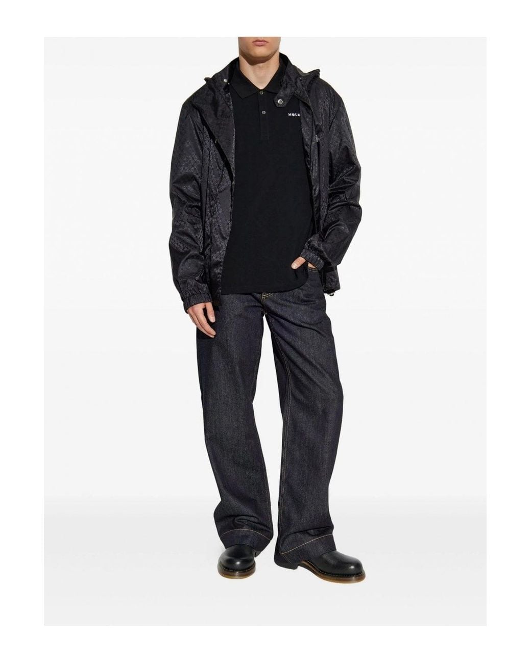 McQueen Blue Skull Jacquard Windbreaker for men