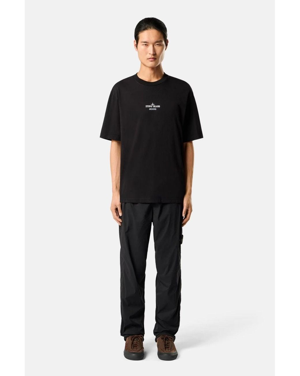 Stone Island Black Branded 2100033 T Shirt for men