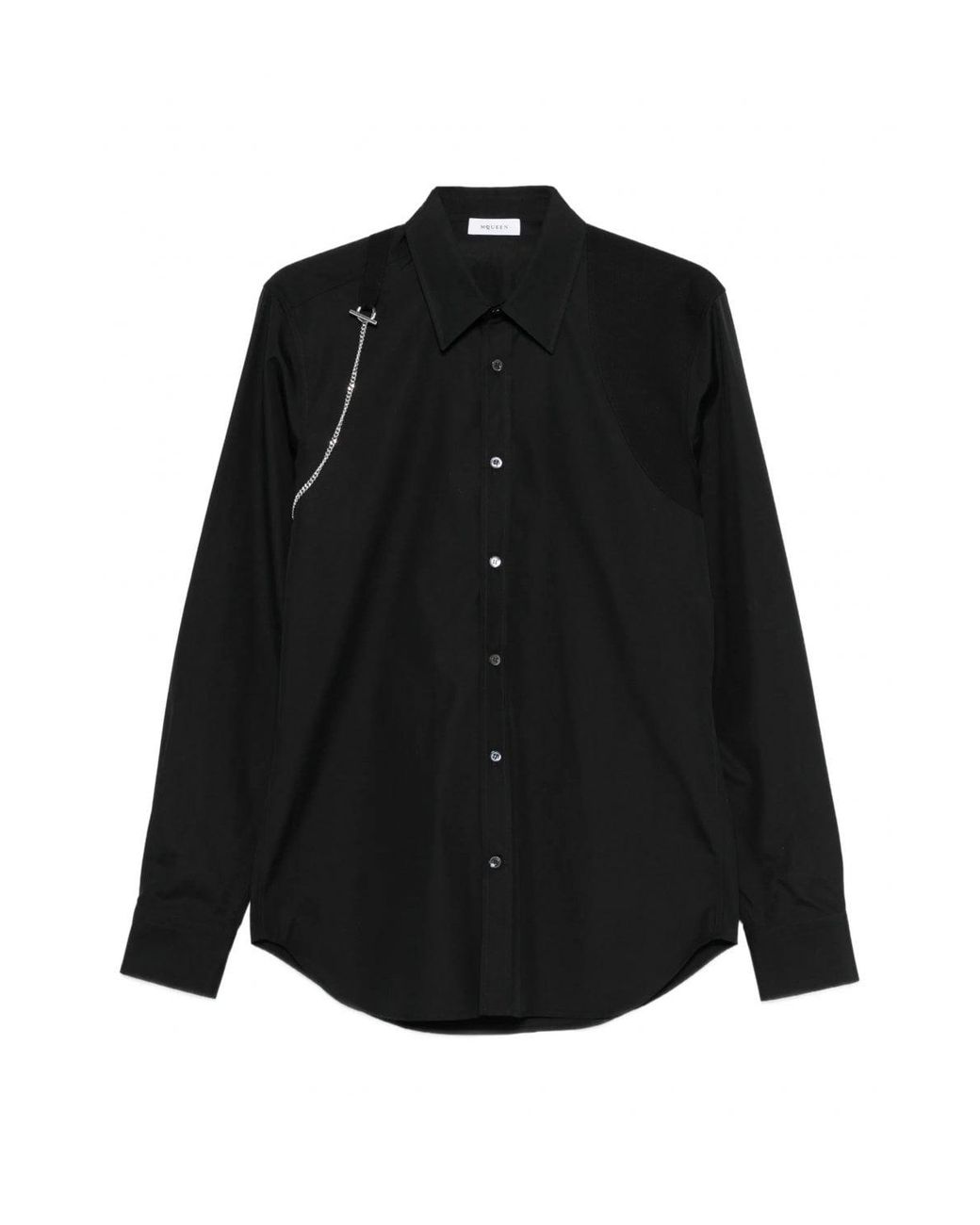 McQueen Black T Chain Harness Shirt for men