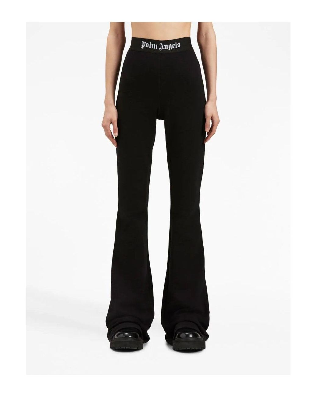 Palm Angels Black Logo Flare JOGGERS for men