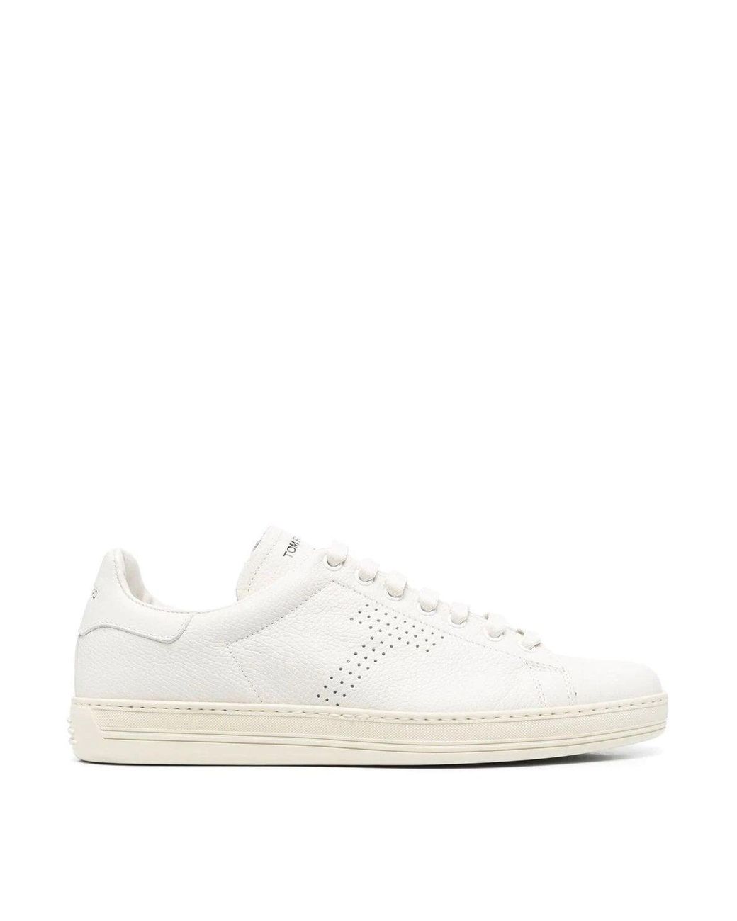 Tom Ford Grain Leather Sneakers in White for Men Lyst UK