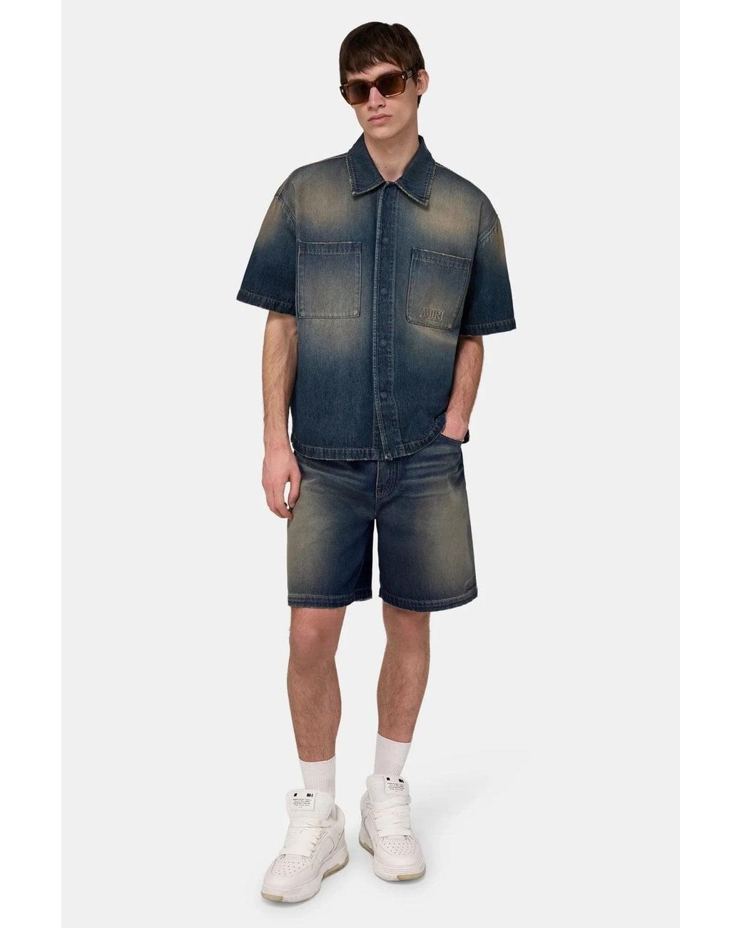 Amiri Blue Drawstring Denim Short for men