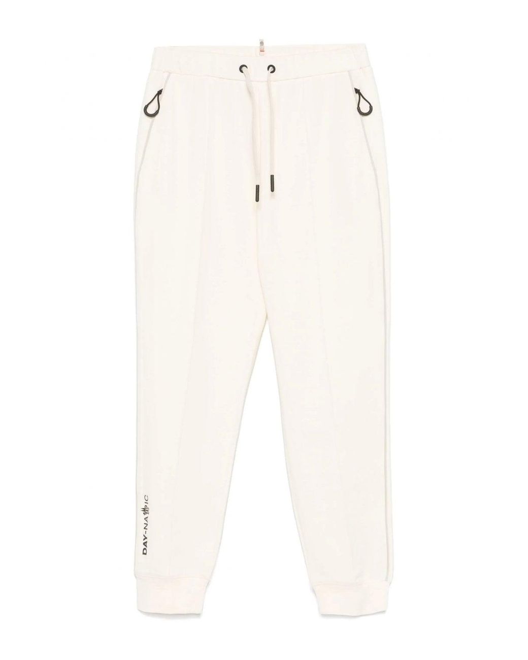 Moncler White Jersey Cuffed JOGGERS