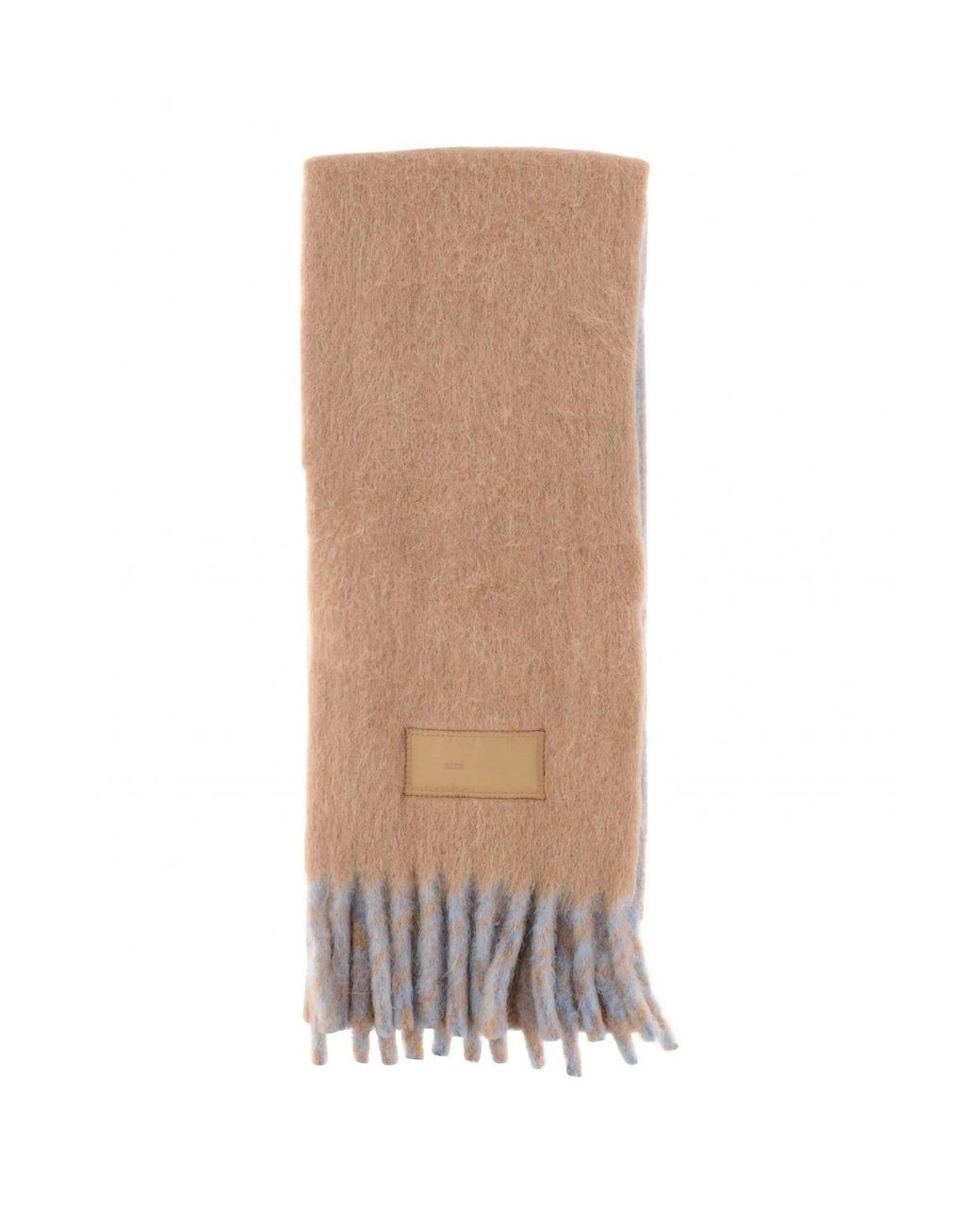 AMI White Bicolor Double Face Scarf