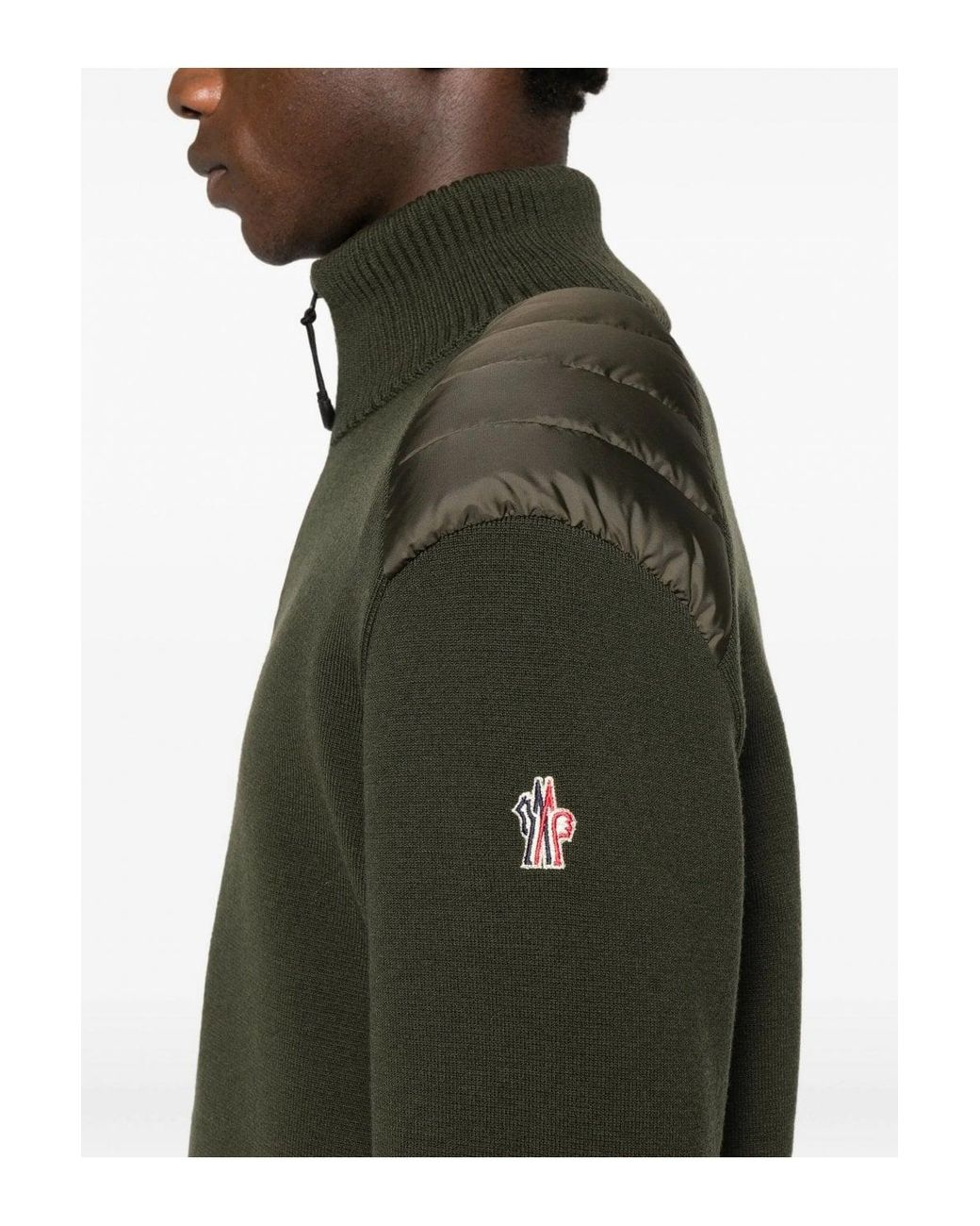 Moncler Green Zip Through Cardigan for men