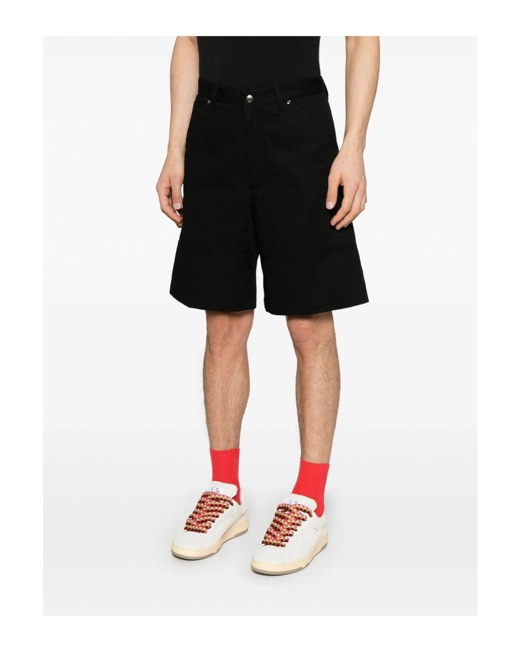 Moncler Black Archive Logo Shorts for men