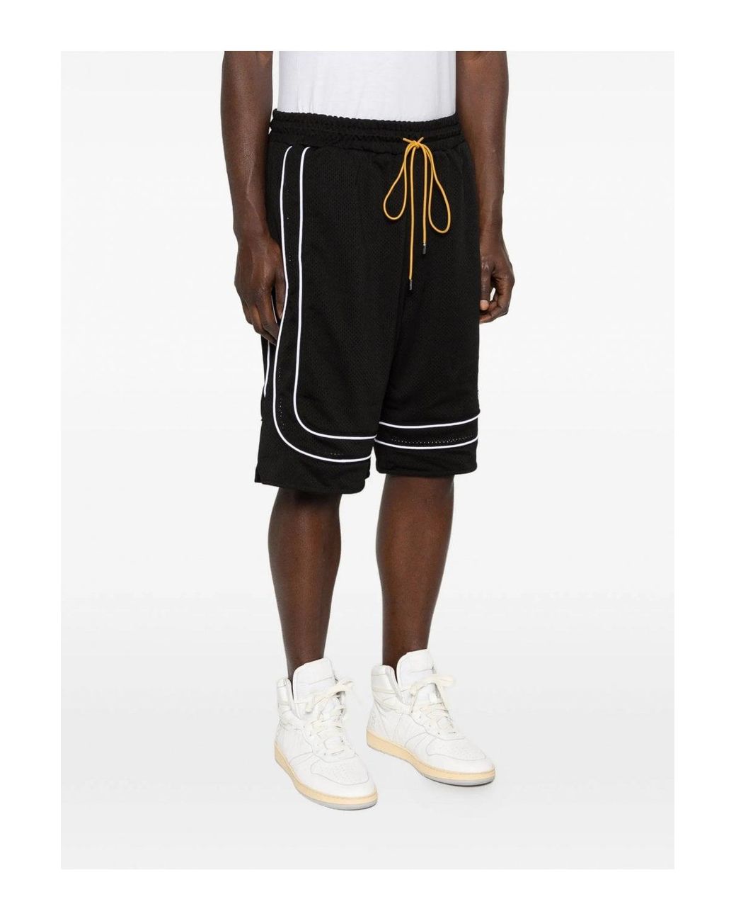 Rhude Black Mesh Basketball Shorts for men