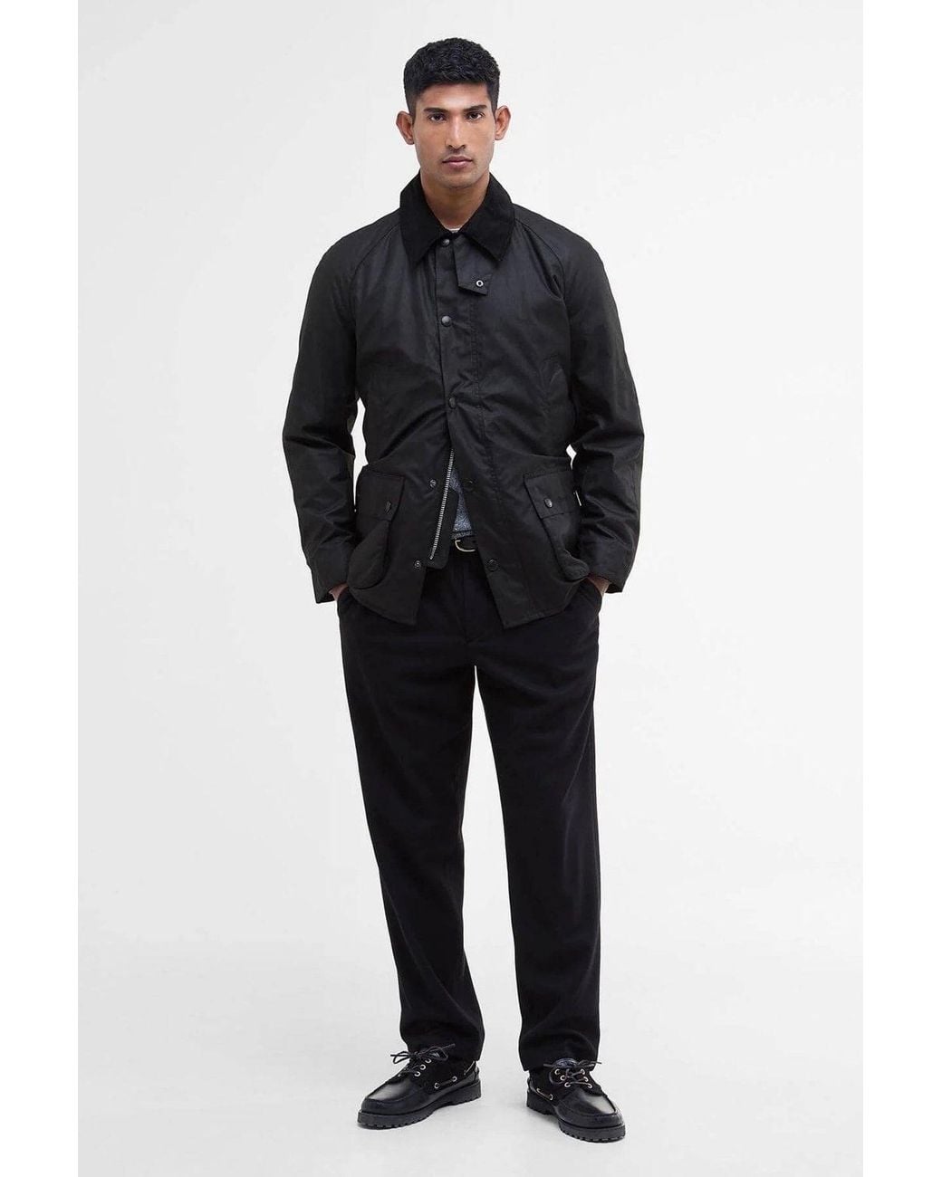 Barbour Black Ashby Wax Jacket for men