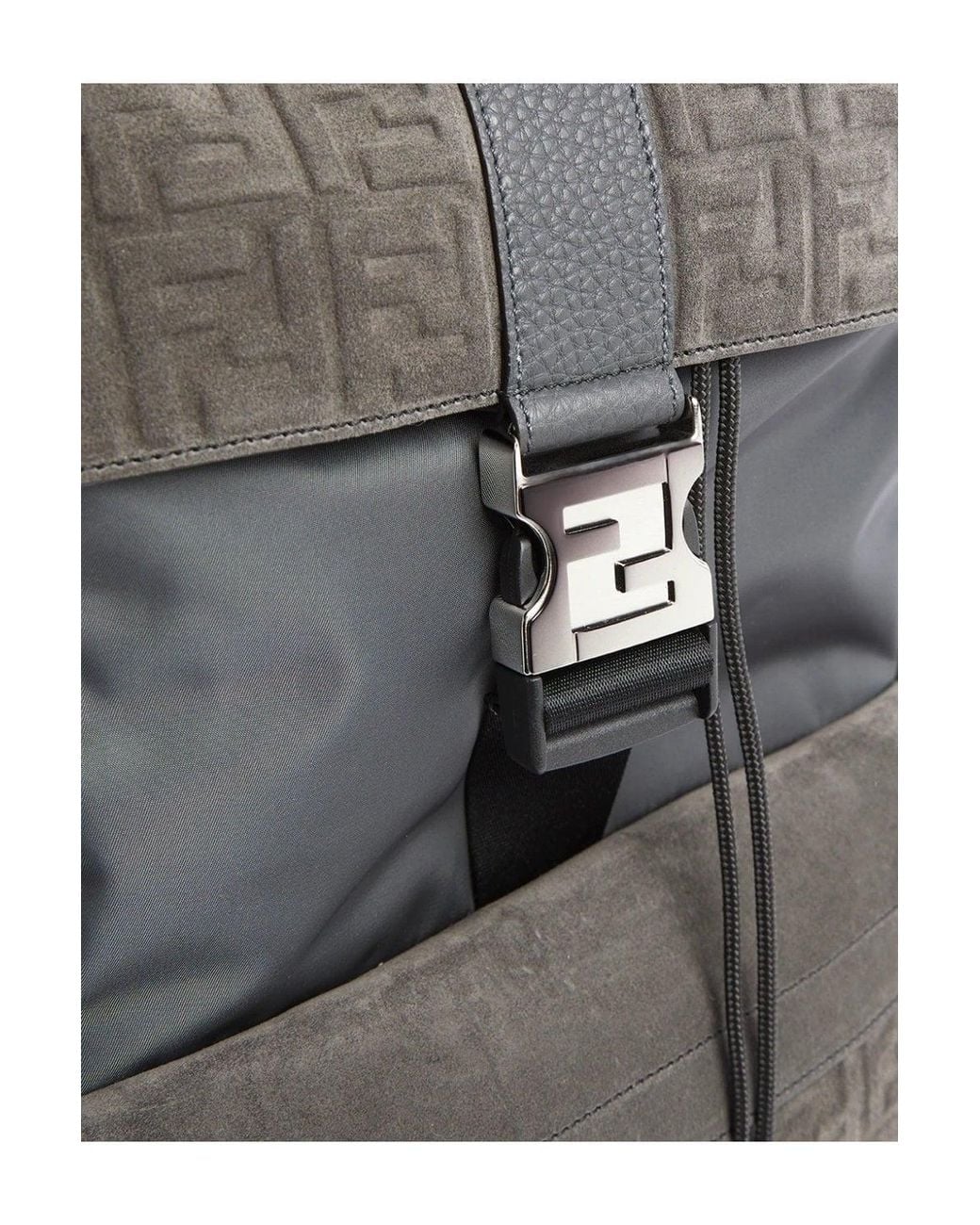 Fendi Gray Ff Backpack Colour: Brown for men