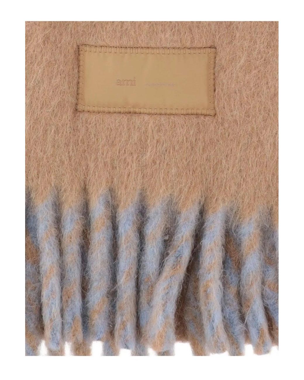AMI White Bicolor Double Face Scarf