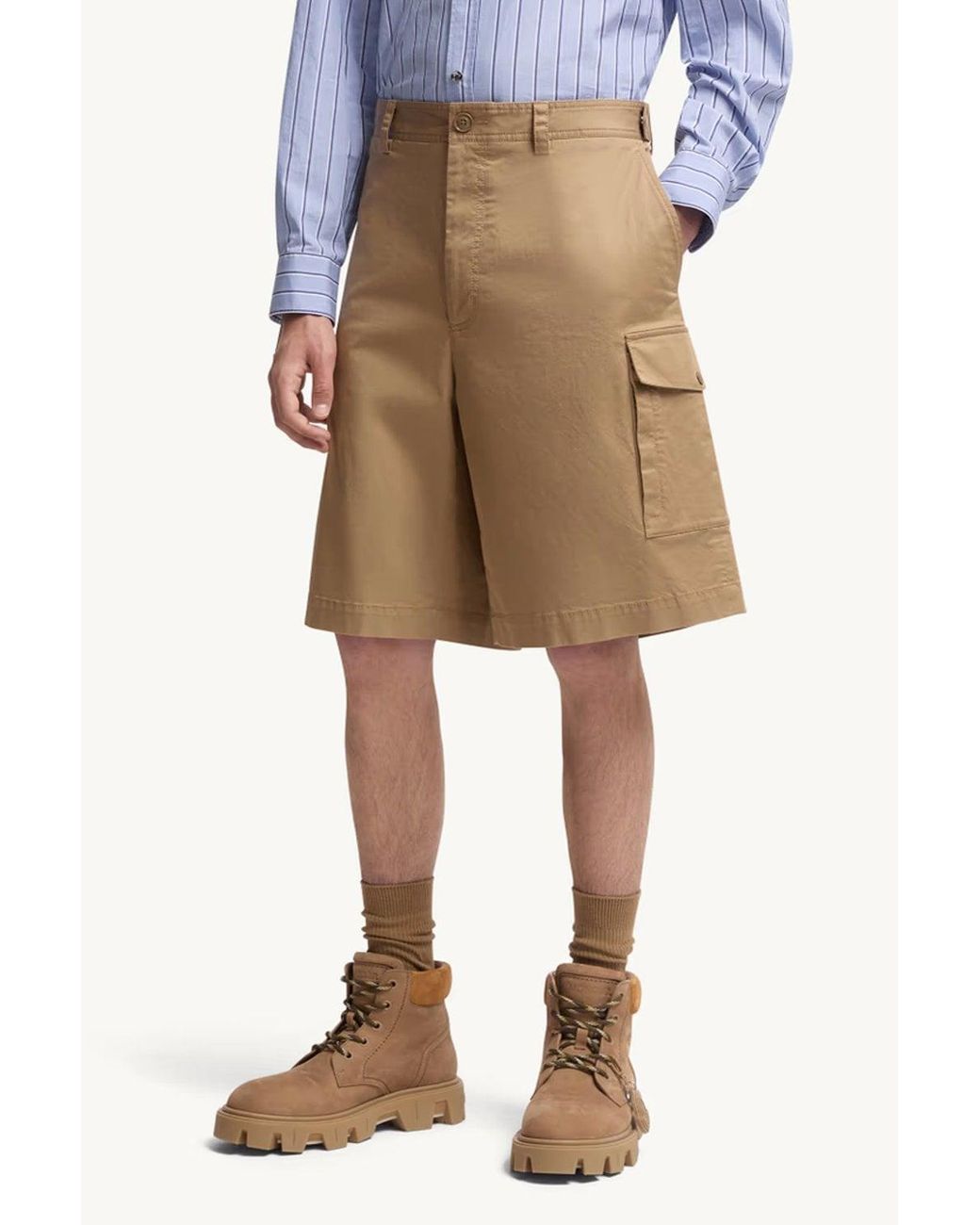 Moncler Natural Cotton Cargo Shirts for men