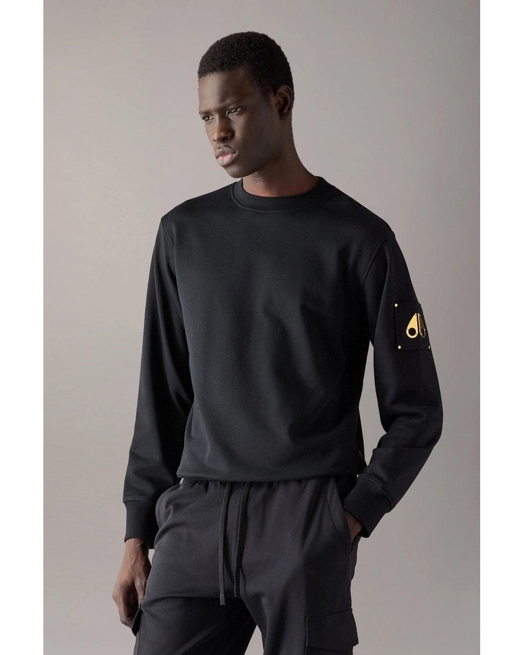 Moose Knuckles Blue Hartsfield Gold Logo Sweatshirt for men