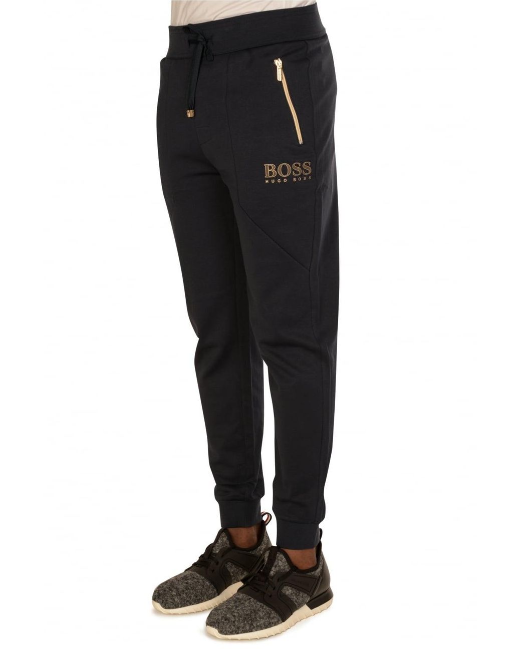 blue and gold hugo boss tracksuit