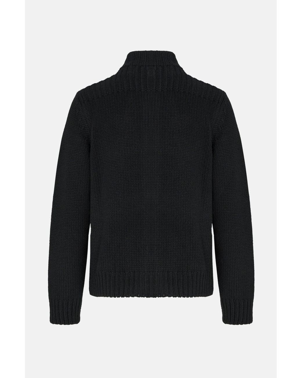 C P Company Black Lambswool Grs Button Lens Sweater for men