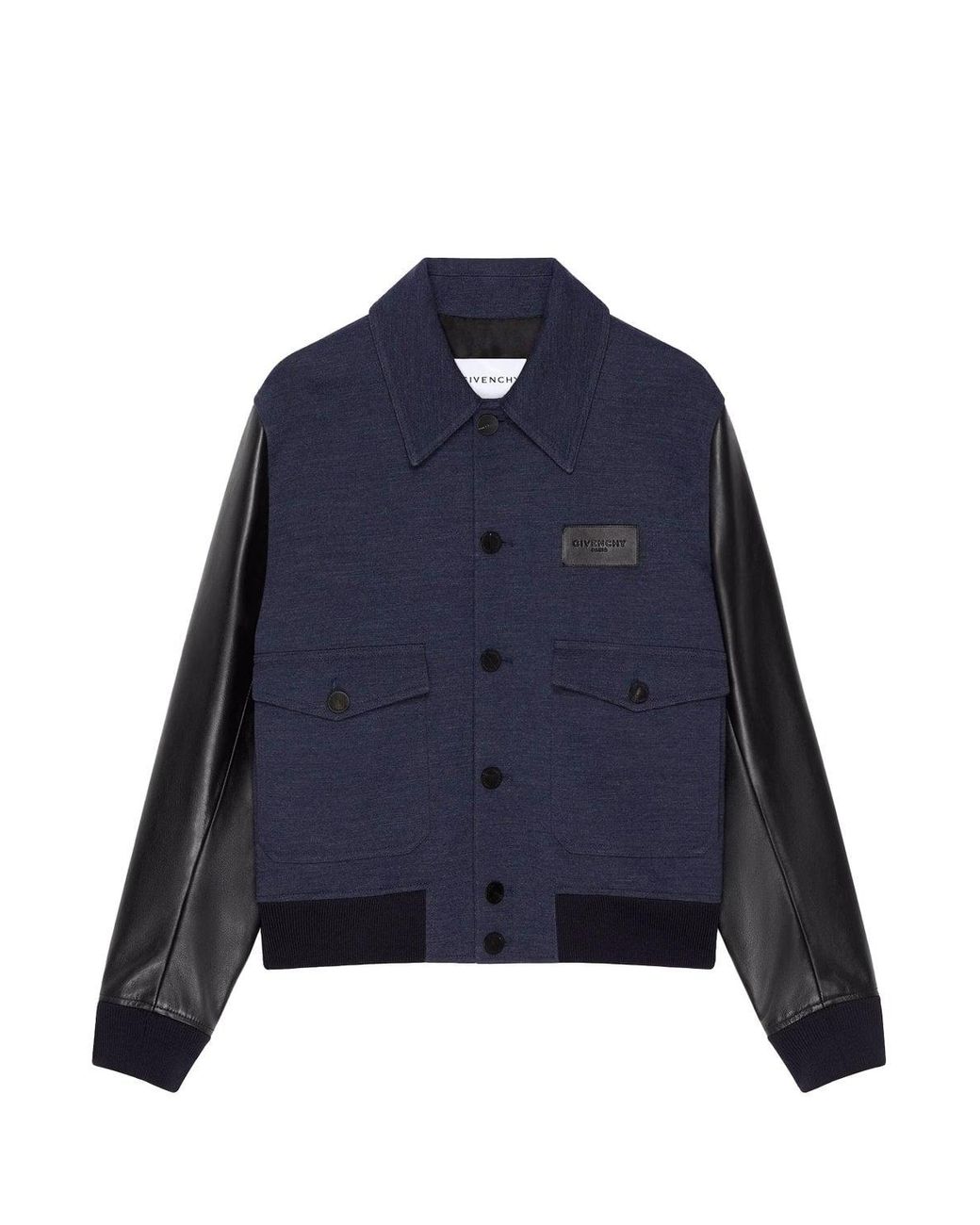 Givenchy Blue Calf Leather Jacket for men