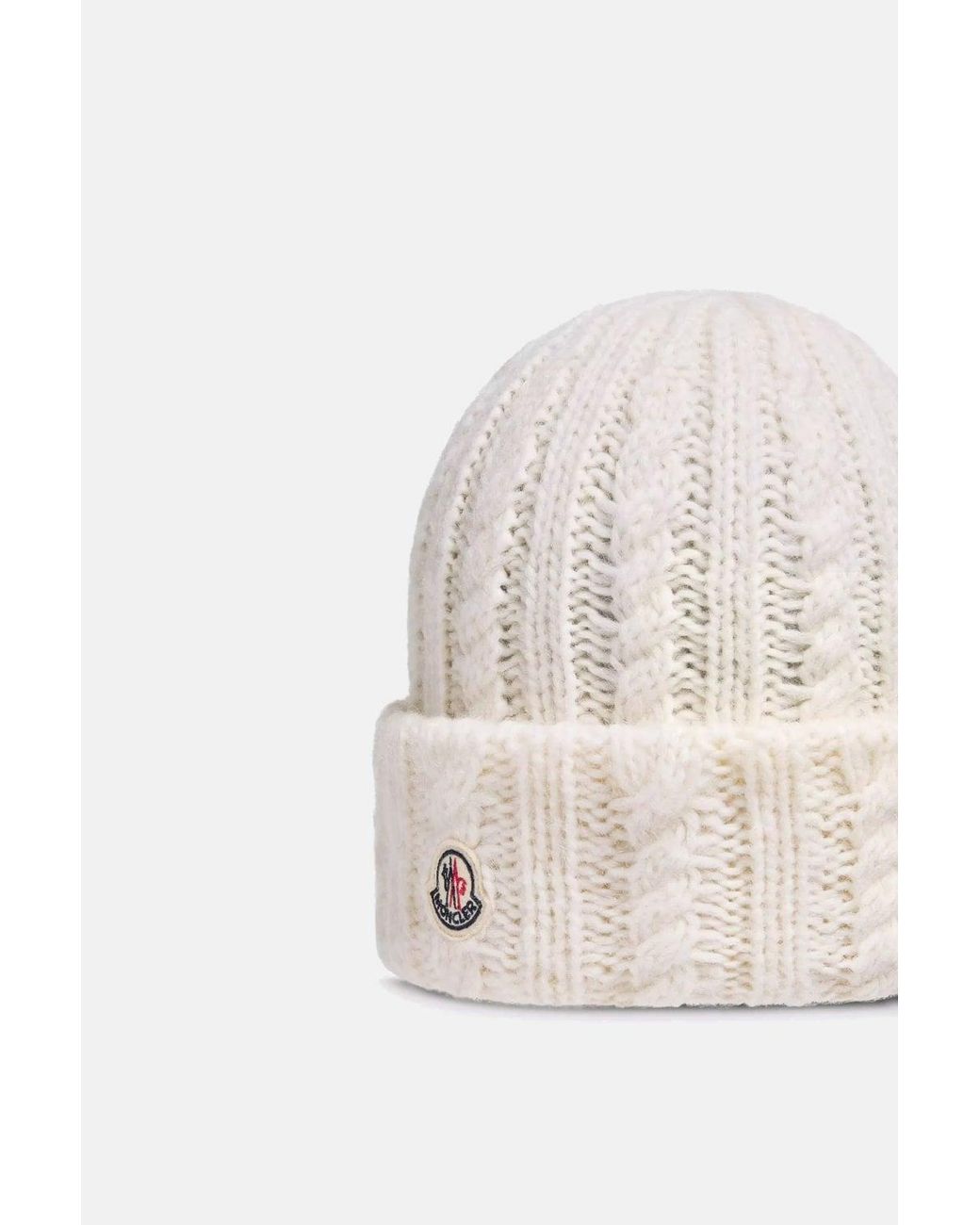 Moncler White Archive Logo Hat