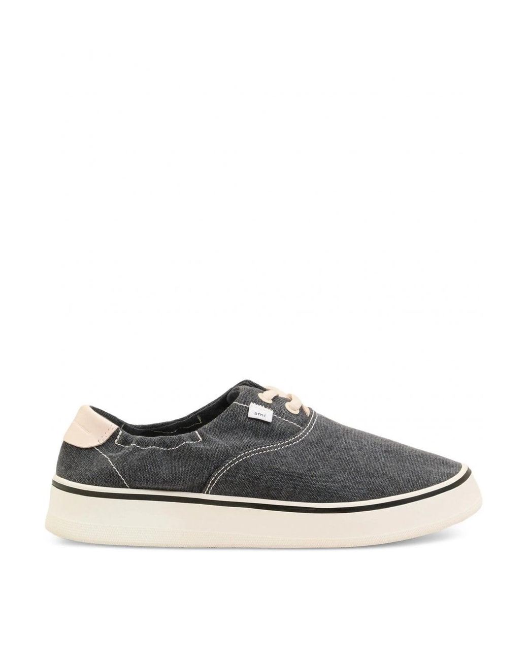 AMI Blue Washed Canvas Tennis Sneakers for men