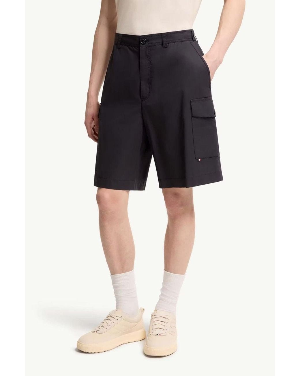 Moncler Blue Cotton Shorts for men