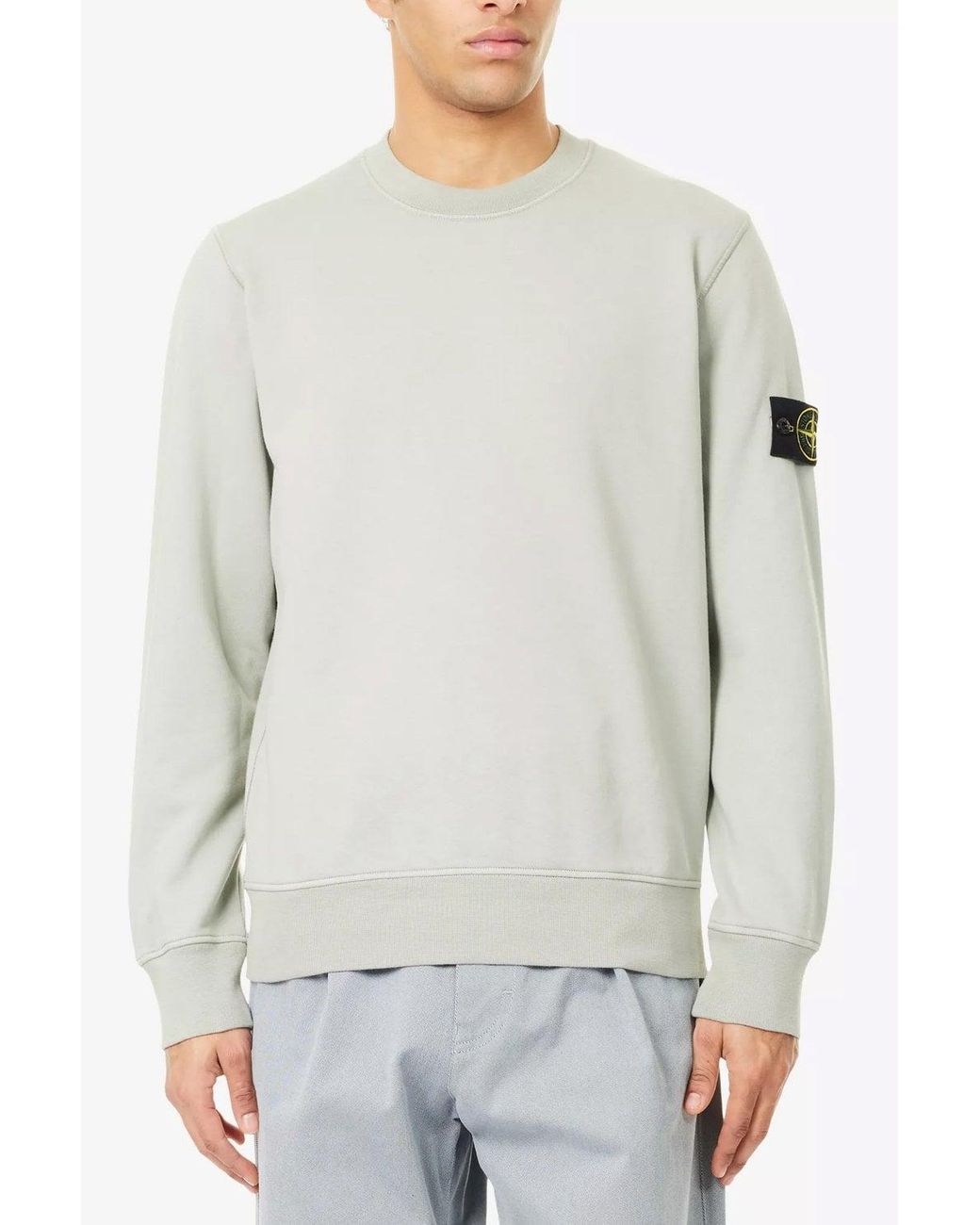 Stone Island White S0051 Compass Sweatshirt for men