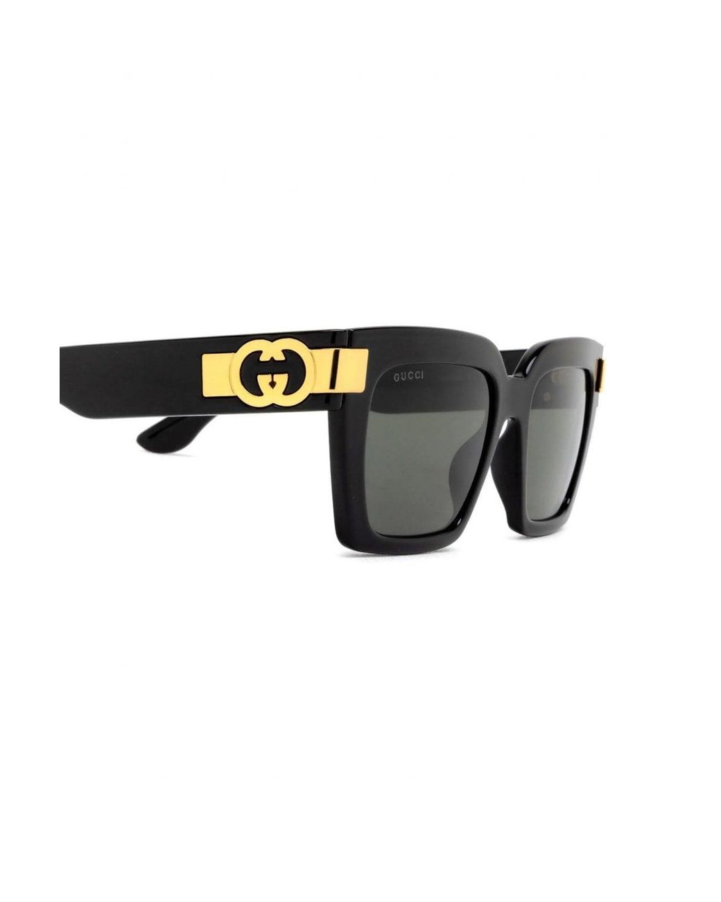 Gucci GG Interlocking Logo Sunglasses in Black | Lyst UK
