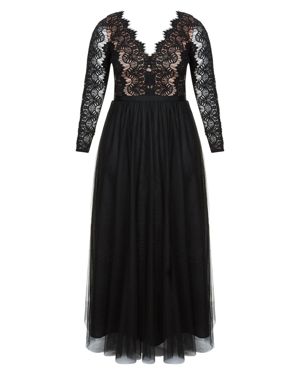 city chic rare beauty lace fit & flare dress