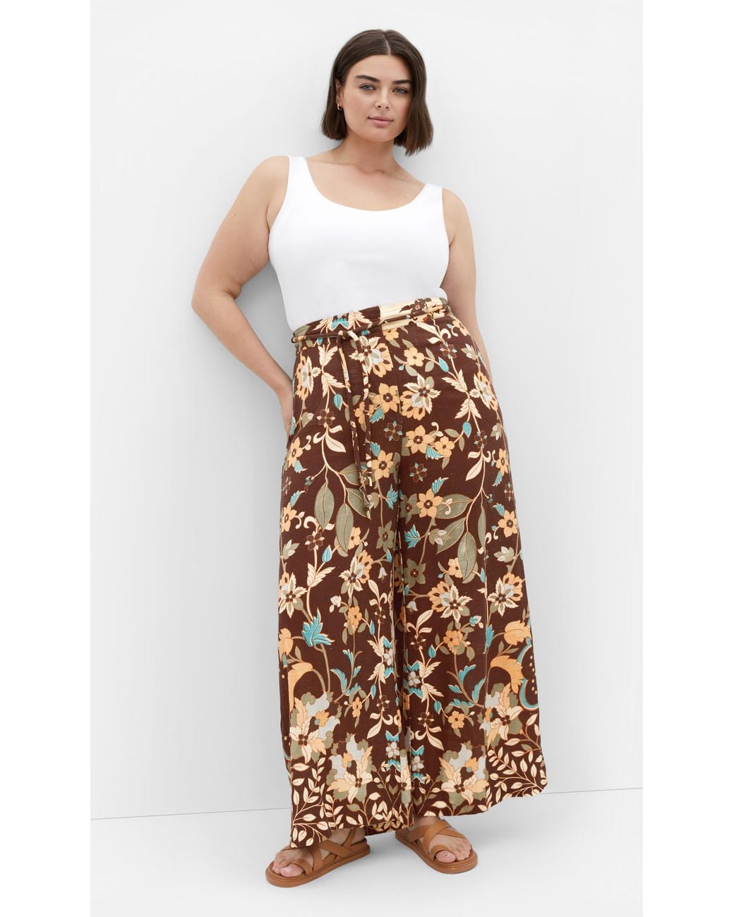 City Chic Multicolor Plus Size Placement Print Pants