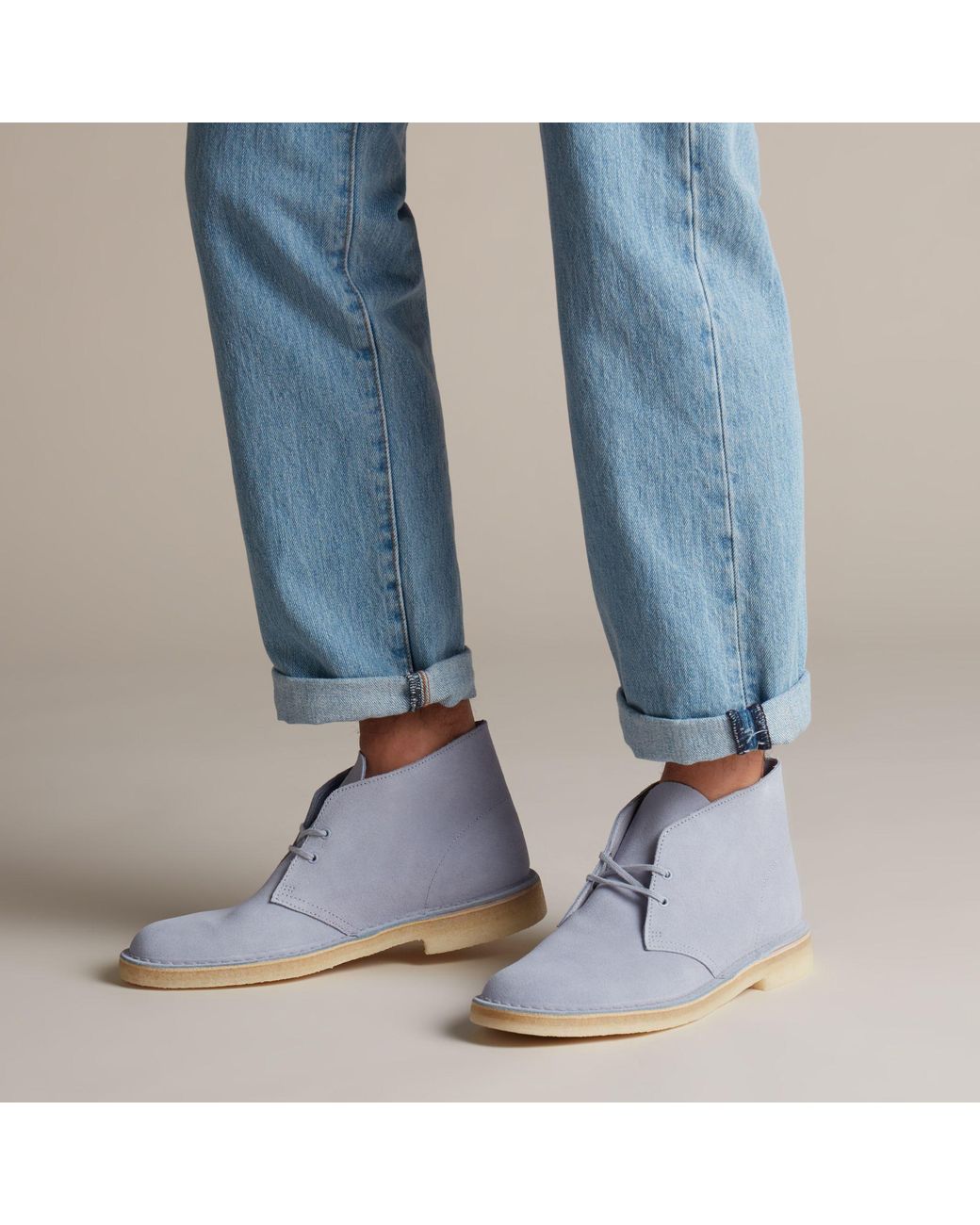 Clarks Suede Desert Boot in Cool Blue (Blue) for Men | Lyst