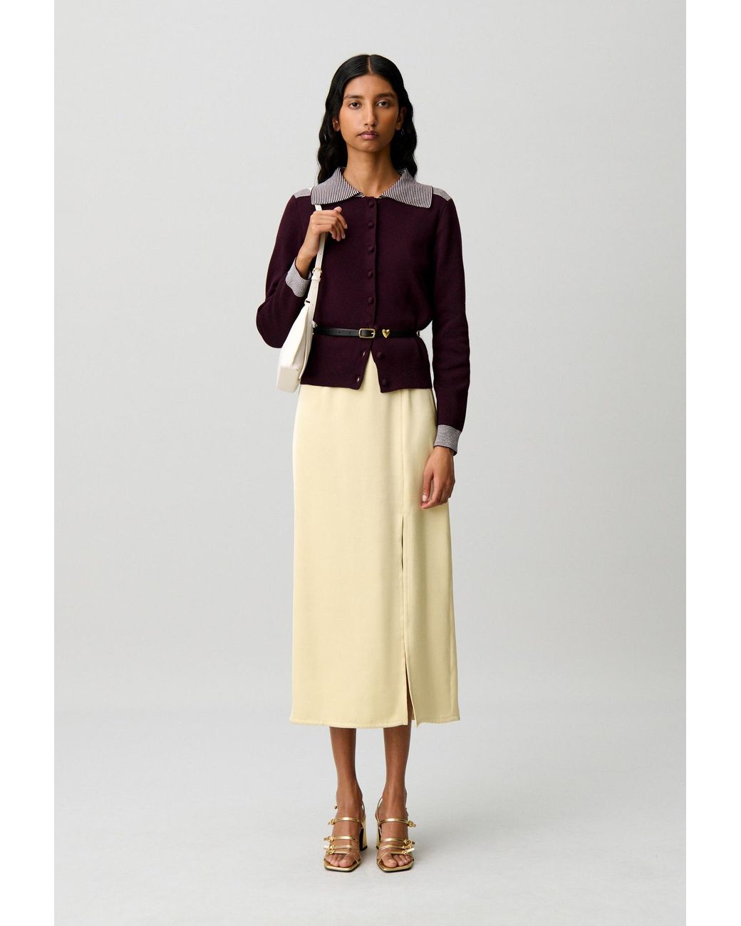 Claudie Pierlot Multicolor Striped Wool Sailor Cardigan