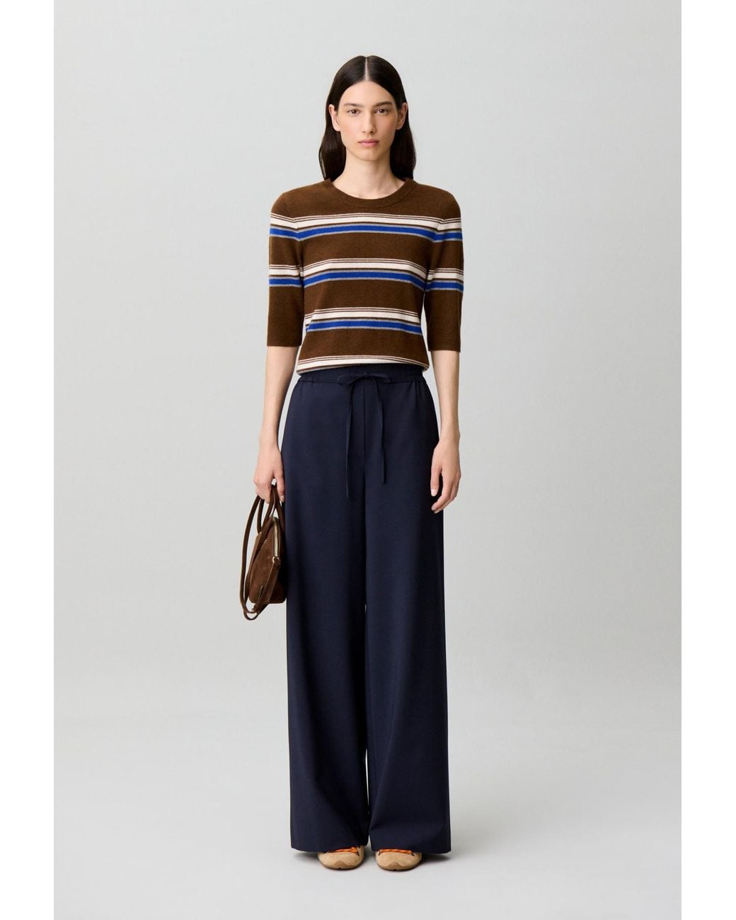 Claudie Pierlot Blue String Wide-Leg Trousers